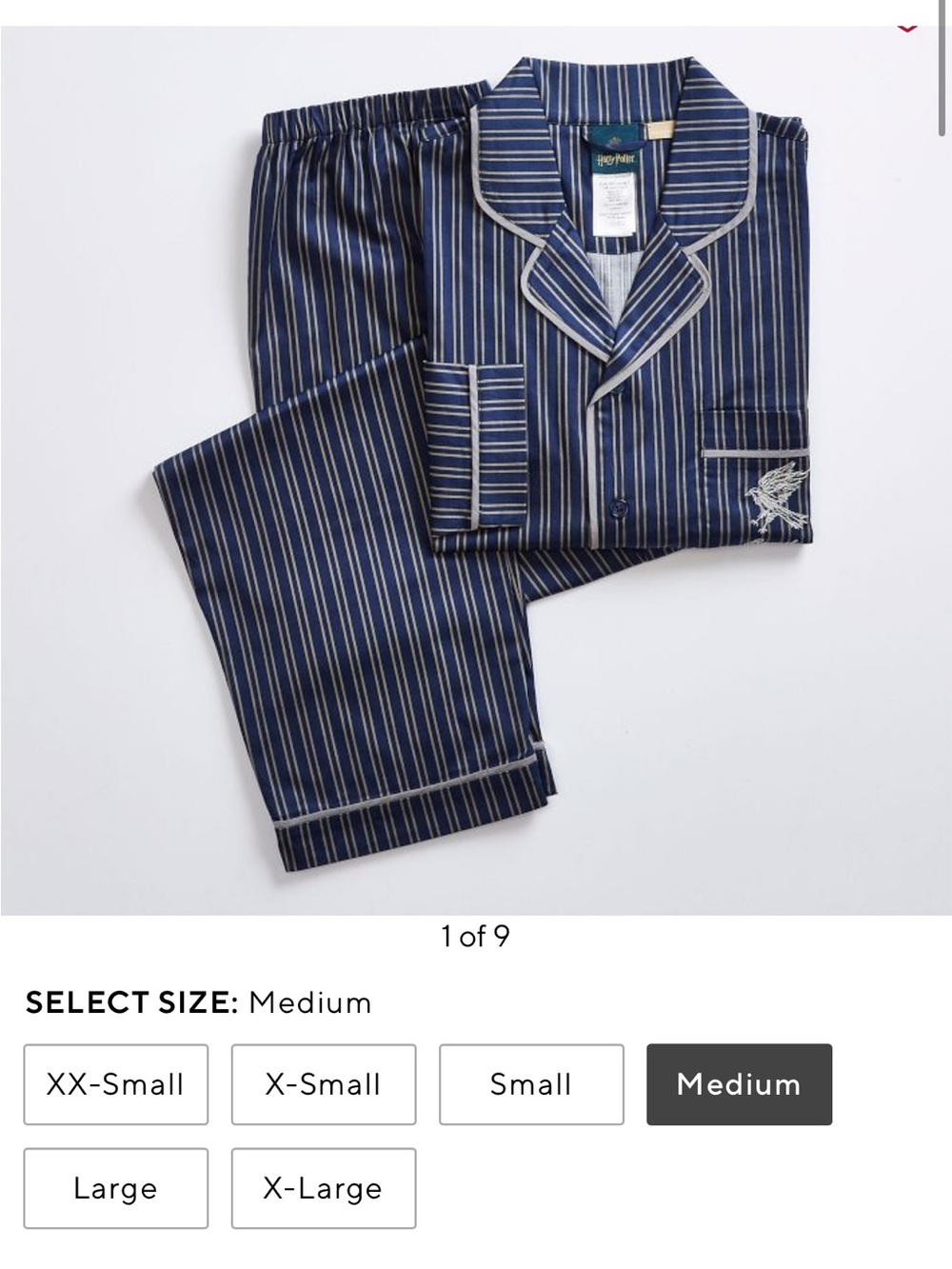 Harry Potter Pottery Barn Ravenclaw Pyjamas